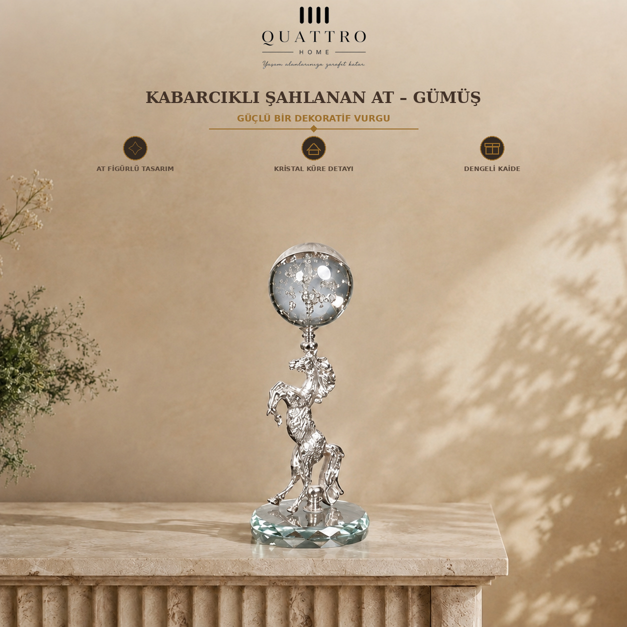 Kabarcıklı Şahlanan At - Gümüş