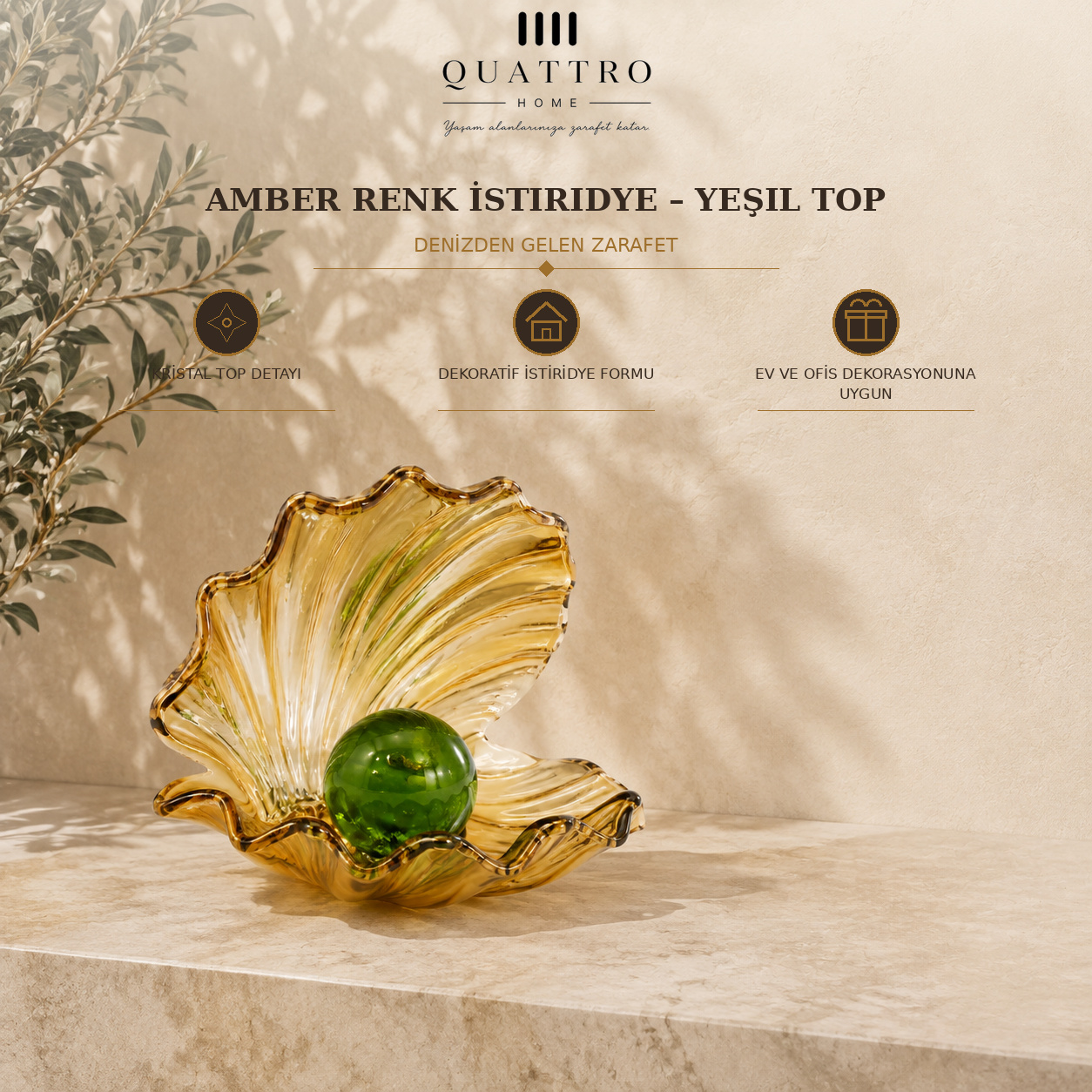 Amber Renk İstiridye - Yeşil Top