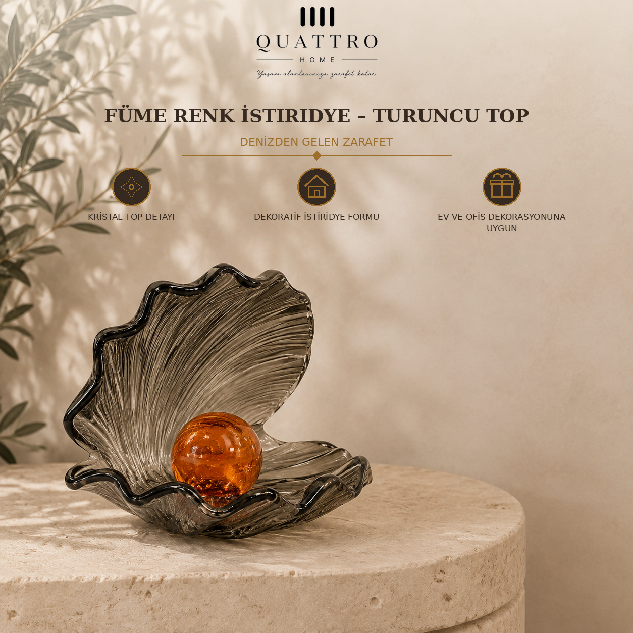 Füme Renk İstiridye - Turuncu Top