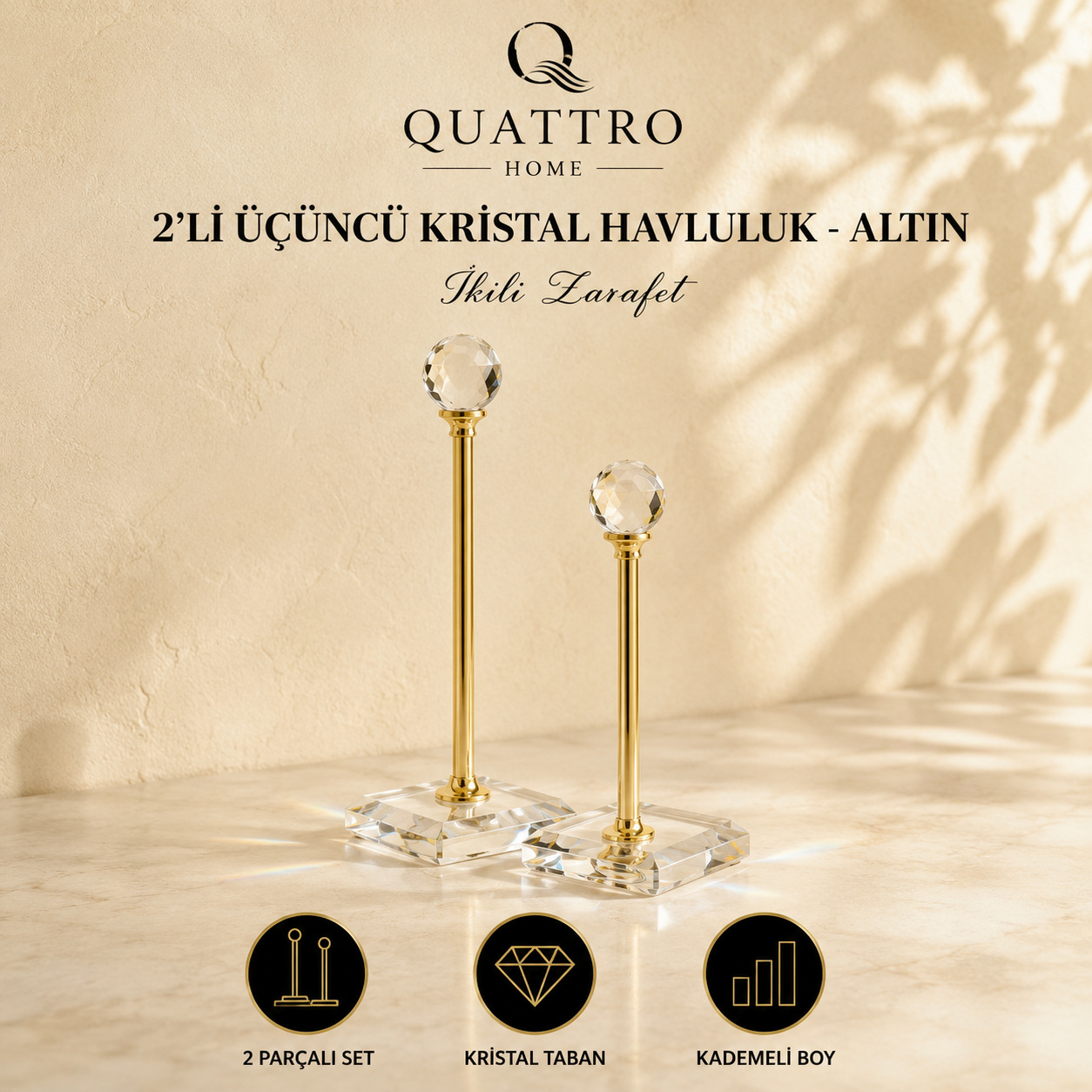2'li Üçüncü Kristal Havluluk - Altın