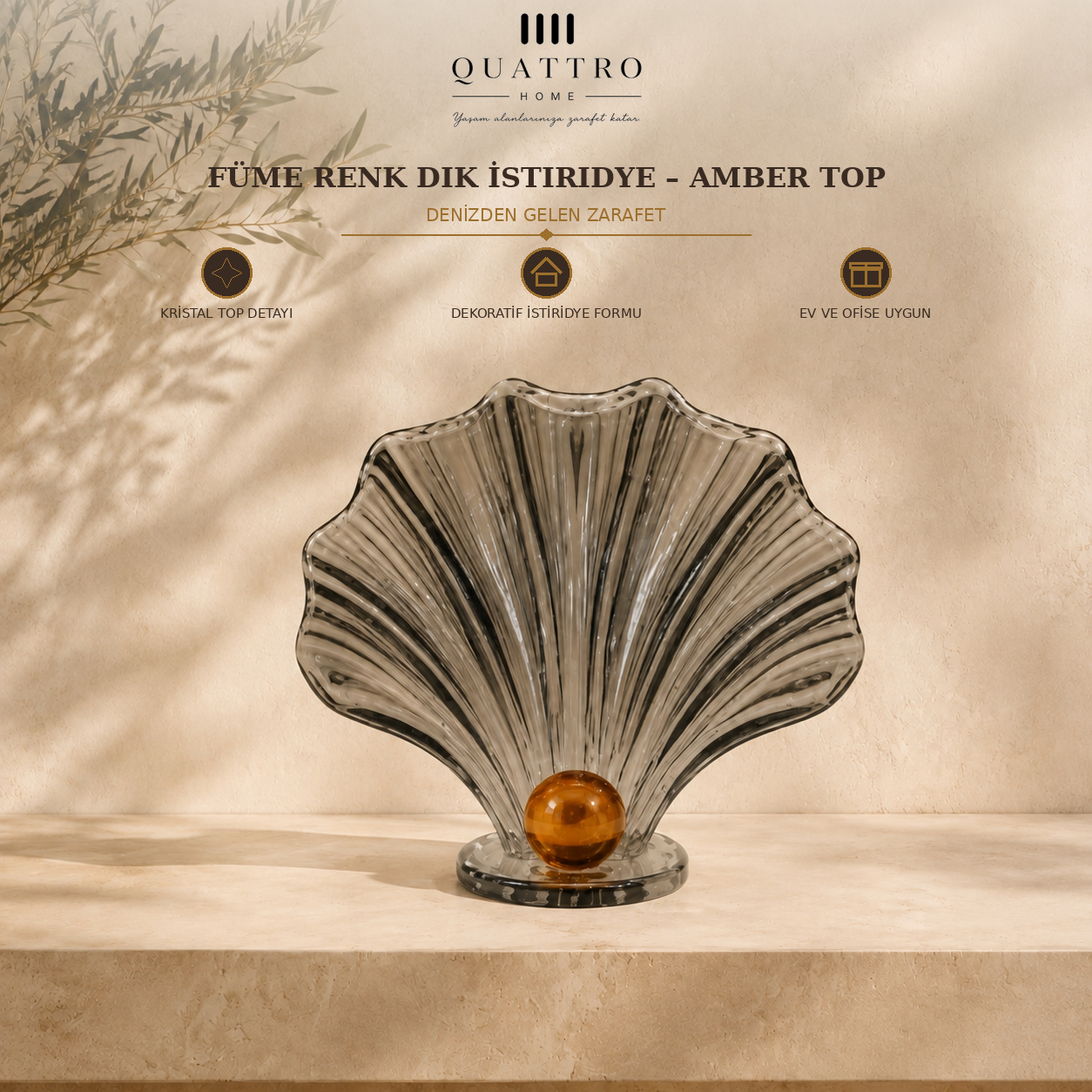 Füme Renk Dik İstiridye - Amber Top