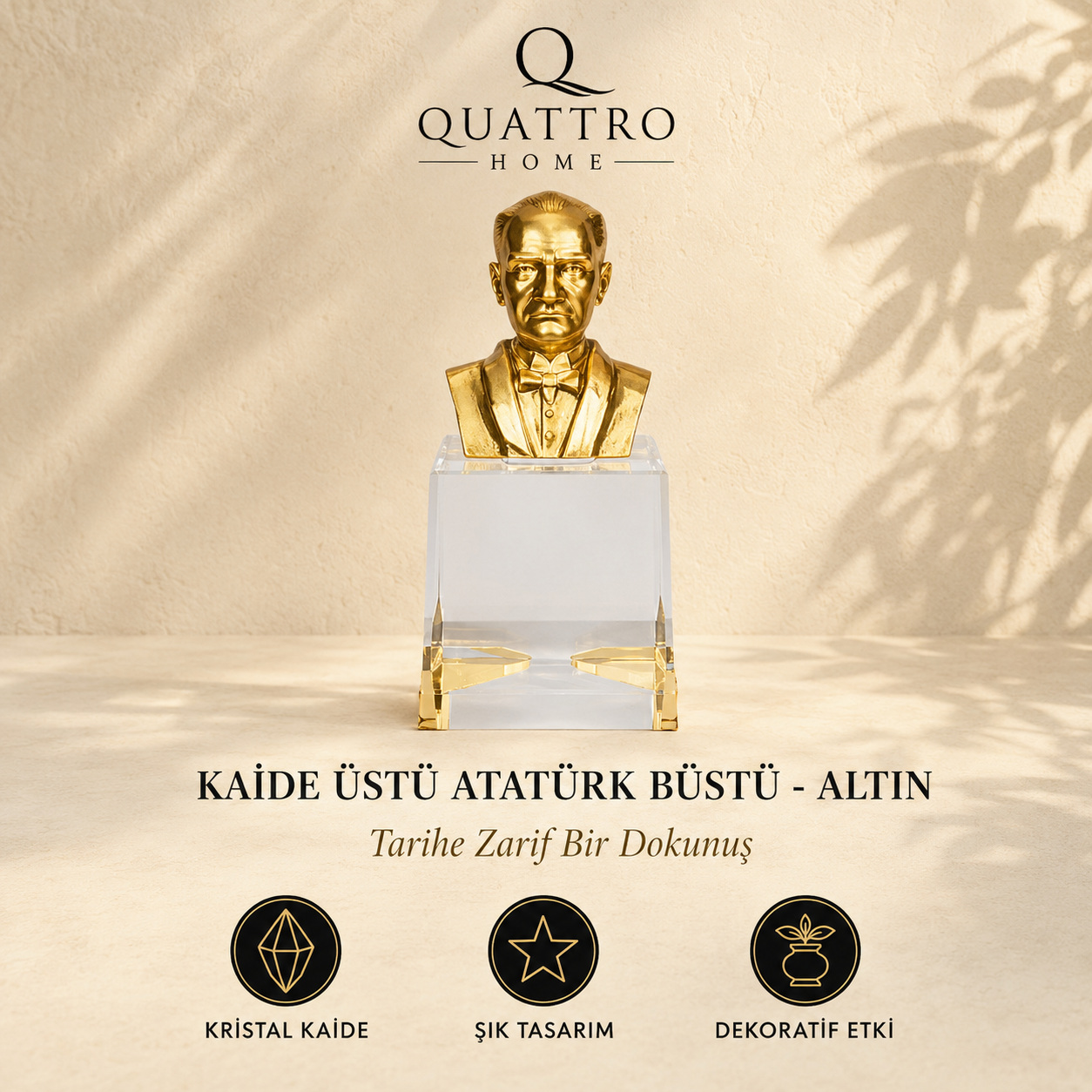 Kaide Üstü Atatürk Büstü - Altın