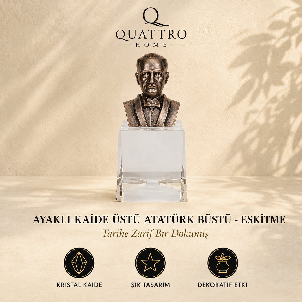 Ayaklı Kaide Üstü Atatürk Büstü - Eskitme