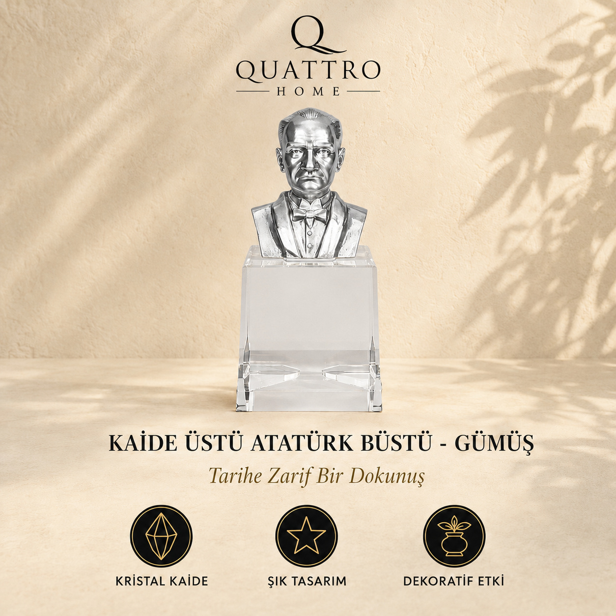 Kaide Üstü Atatürk Büstü - Gümüş