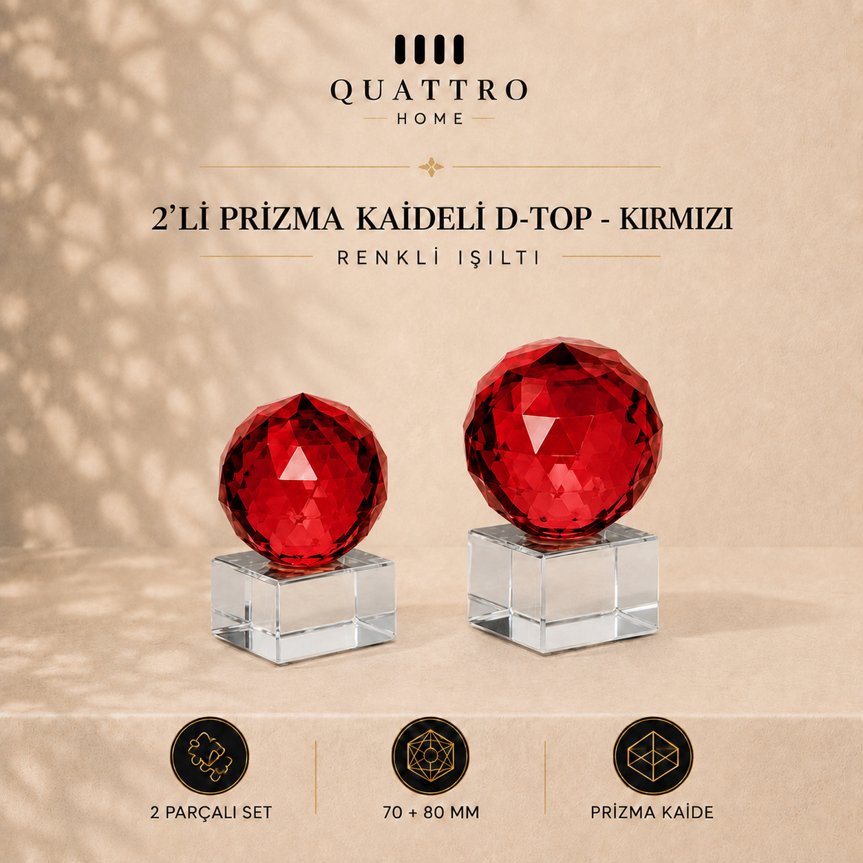 2'li Prizma Kaideli D-Top - Kırmızı