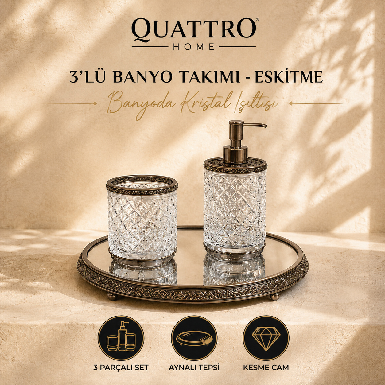 3'lü Banyo Takımı - Eskitme