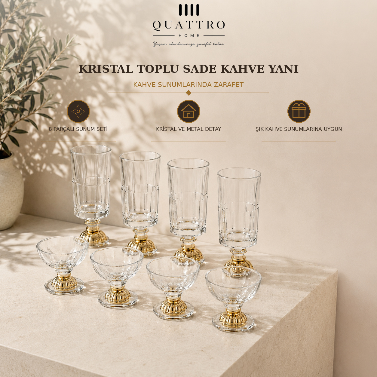 Kristal Toplu Sade Kahve Yanı